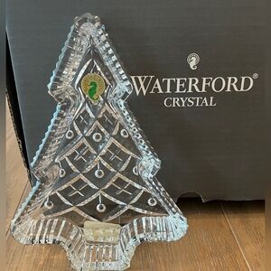 Vintage Waterford Lead Crystal Christmas Tree Dish New With Tags & Never Used